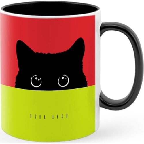 Personalized Black Kitty Cat Black Mug Cup-7 Special Design Souvenir Beautiful Memories Friend Wife Lovers Gift