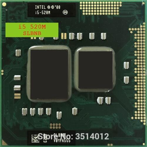 Intel Core i5-520M i5 520M SLBNB SLBU3 2.4 GHz Dual-Core Quad-Thread CPU Processor 3W 35W Socket G1 / rPGA988A