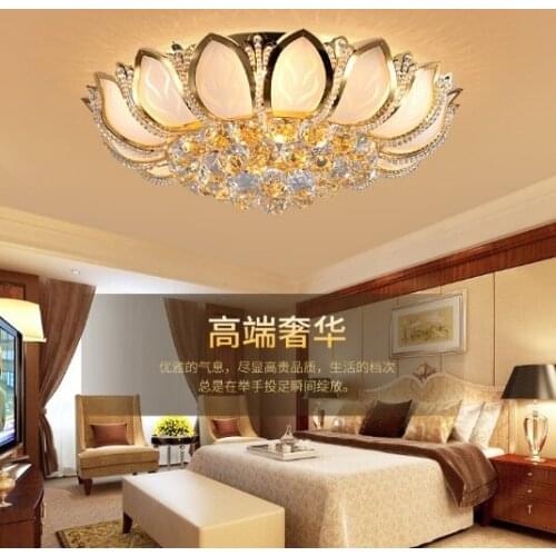 Factory direct simple modern bedroom lamp energy saving living room dining room ceiling round crystal lamp study lighting lamps