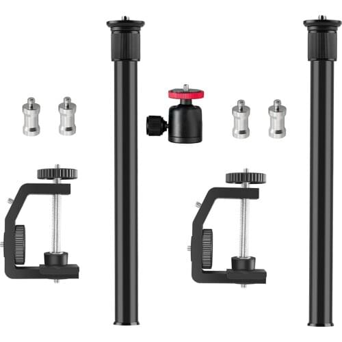 Adjustable Desk Clamp Mount Stand w/ 1/4Screw for DSLR Camera Ring Light