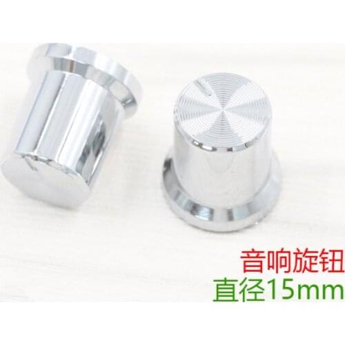 20PCS Potentiometer knob 15mm Sunflower thread Silver plated nickel plastic knob power amplifier knob for Amplifier Speaker HIFI