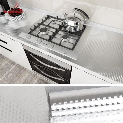 High Temperature Resistant Oil-Proof Wall Stickers Kitchen Furniture Dining Table Wallpaper Waterproof Self-Adhesive Home Decor