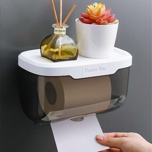 Toilet moisture-proof and waterproof tissue box without punching creative wall hanging roll paper hand carton toilet paper shelf
