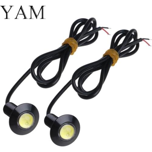 YAM 1 Pair Ultra Thin 23mm 12V Car LED DRL Daytime Running Light Eagle Eye Lamp #1