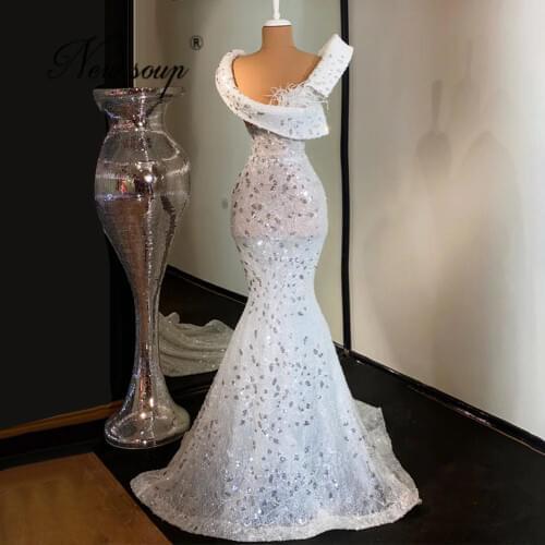 Sequins Mermaid Prom Dresses Saudi Arabia Long Evening Gowns 2021 Vestidos De Festa Formal Prom Dress Middle East Celebrity Gown