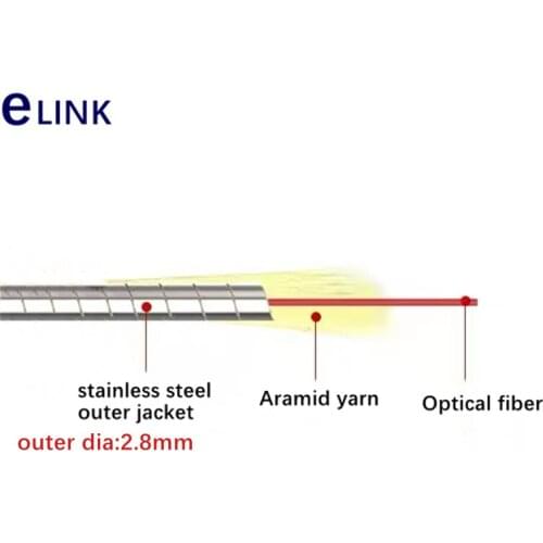 10pcs 3mtr 1C Fiber optic Patchcords stainless steel jacket LC SC FC ST Armored patch cable Outdoor Singlemode jumper SM 2.8mm