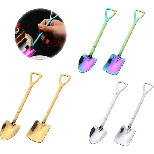 10pcs Mutilcolor Ice Cream Spoon Tableware Stainless Steel Fruit Dessert Specialty Spoons Party Festivals Watermelon Flat Shovel