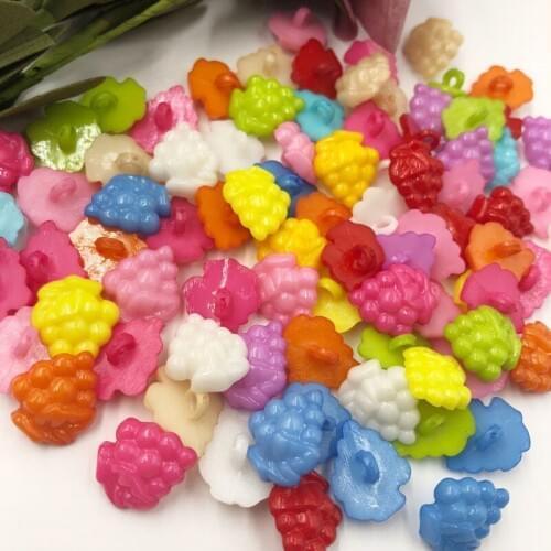 100pcs Mix Color Grapes Plastic Buttons Sewing Crafts Accessories Back PT50