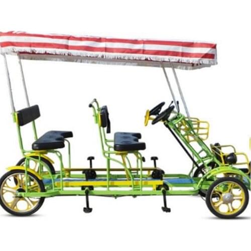Fast Delivery Wholesale Fashional Hot Sale 4 Seater 4 Wheels Good Quality Road Tandem Bicycle Sightseeing Bike
