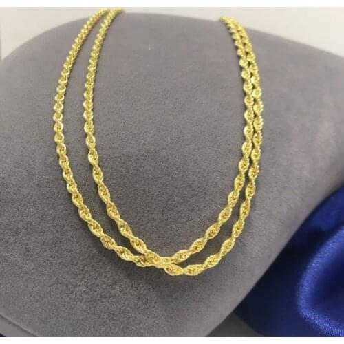 60 -70 cm Rope Chain Gold Plated Silver Long Auger Chain