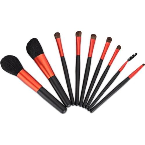 9pcs Portable Cosmetic Tool Makeup Brushes Set with Storage Bag