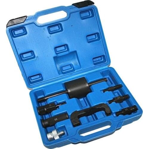 9pcs Professional Master Diesel Injector Extractor Set With Common Rail Adaptor Slide Hammer Injection Puller Tool Kit Set