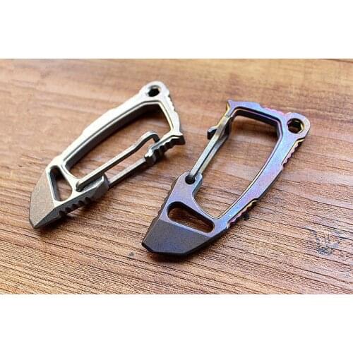 1PC Titanium Alloy Keychain Key Ring Fast Hang Buckle Crowbar Wrench Opener Pocket EDC Defense Multi Combination Tool