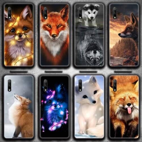 Cute Animal Fox Phone Case for Huawei Honor 30 20 10 9 8 8x 8c v30 Lite view 7A pro