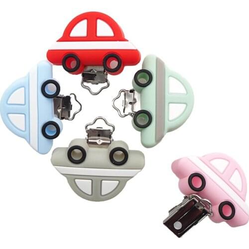 Chenkai 50PCS Baby Silicone Car Clip Pacifier Clip Teether BPA Free DIY Nursing Soother Clips Chains Nipple Bead Accessories
