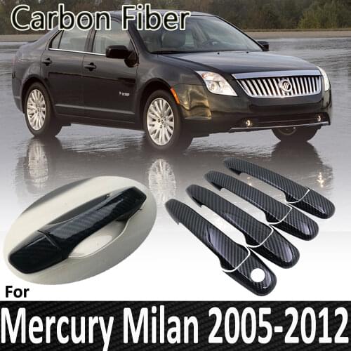 Black Carbon Fiber for Mercury Milan 2005 2005 2006 2007 2008 2009 2010 2011 2012 Door Handle Cover Sticker Car Accessories