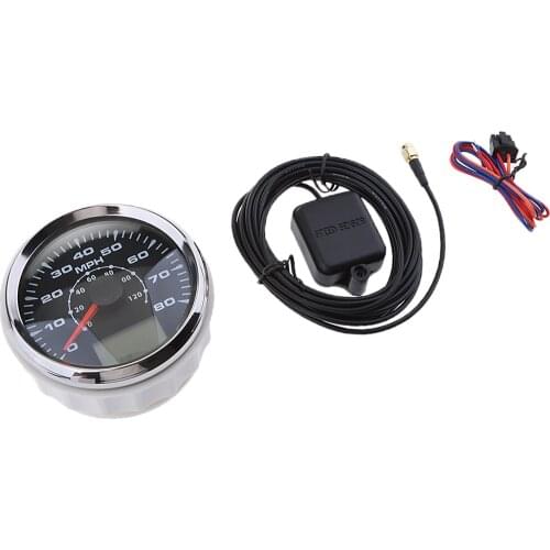 85mm GPS Digital Speedometer Waterproof IP67 0-80MPH For Marine Boat Gauge