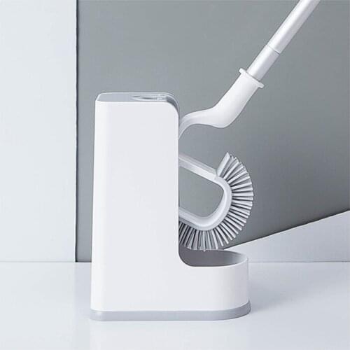 Bathroom Effectient Closet Bowl Brush Cleaning No Garbage Dead Corner TPR Two-way brush head ABS Toilet Brush + Suspended Base