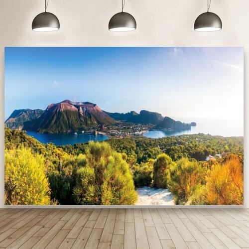 Volcanic Island Town Forest Natural Backdrop Portrait Photography Studio Background Home Wall Decorations Banner Props