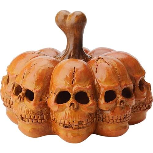 Halloween Pumpkin 8 Skeleton Head Pumpkin Lamp Skull LED Lights Hounted House Halloween Party Props Home Outdoor Decor