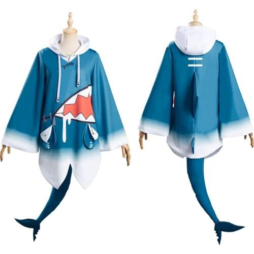 Hololive English VTuber Gawr Gura Cosplay Costume Top Outfits Halloween Carnival Suit