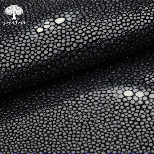 Junetree Genuine Stingray Skin Leather Hide Pelt Black Knife Handle Material Ray Fish Skin 4 inch 5 inch 6 inch leather craft
