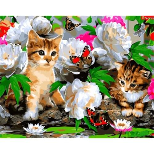 PAINTBOY Framed Pictures Painting By Numbers of Animal Handwork Canvas Oil Painting Home Decor For Living Room