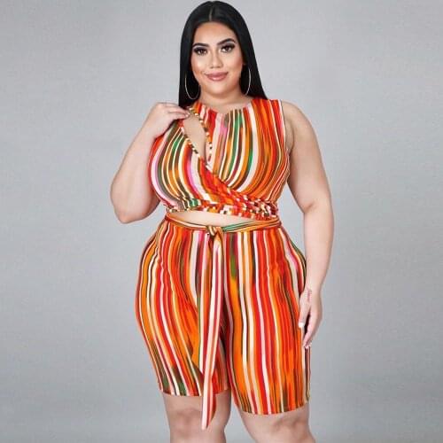 Vertical Striped Print Rompers Womens Jumpsuit Sleeveless Hollow Out Short Beach Playsuit Summer Female One Piece Bodysuit New