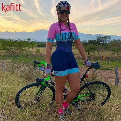 Kafitt team triathlon womens short-sleeved sports suit mountain bike cycling suit tights jumpsuit pro