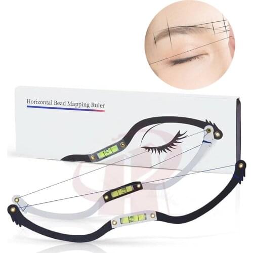 2pc Permanent Makeup Eyebrow and Arrow Line Mapping String Ruler Microblading Line Mark Ruler Eyebrow Measuring Tool PMU Supply