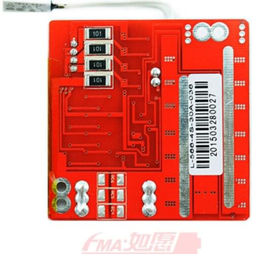 Li-ion Li-Po Battery Balance BMS PCM for 4S 14.8V C:30A w/Temp. Switch SM566