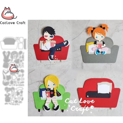 Watching a drama on the sofa Metal Cutting Dies Scrapbooking Stencil Die Cuts Card Making DIY Craft Embossing New Dies For 2021