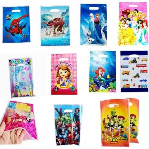 Cute Cartoon Candy Packaging Return Pearl Film Plastic Tote Disposable Gift Bags 20pcs Birthday Thanksgiving Party Items