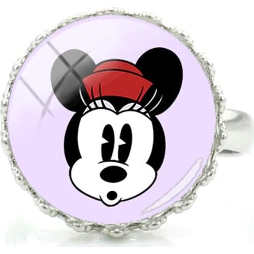 Disney Red Hat Of Mickey Avatar Ring Fashion Simple Artistic Style Fashion Ring High Quality Craft Glass Art Ring Ring Jewelry