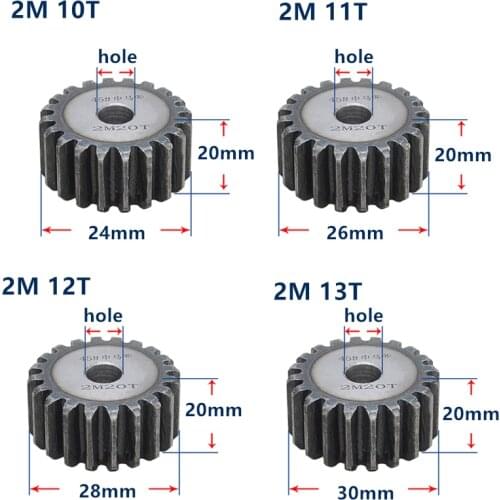MOD2 gear rack 10 teeth-25 teeth gear tooth hardened thickness 20mm 2 module gear pinion cylindrical spur gear customized