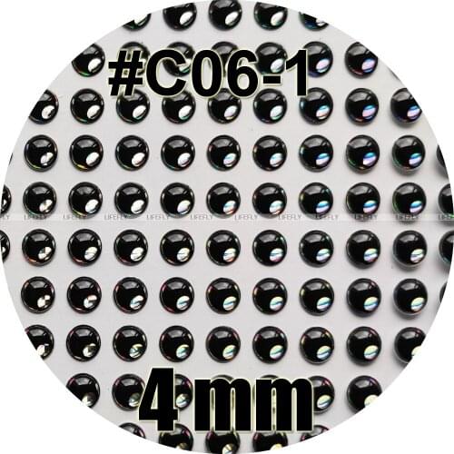 4mm 3D #C06-1 / Wholesale 800 Soft Molded 3D Holographic Fish Eyes, Fly Tying, Jig, Lure Making