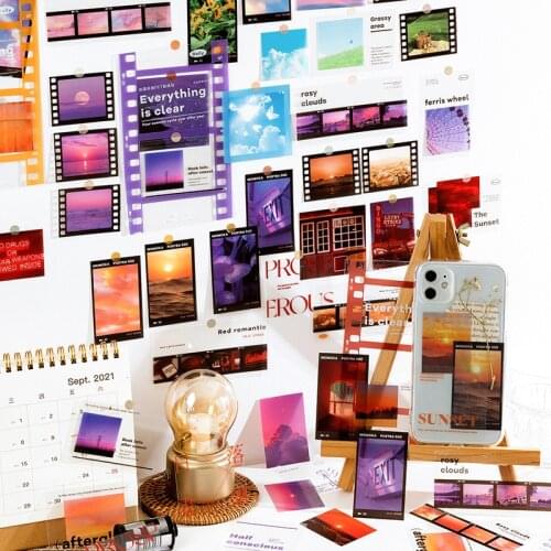 45 Pcs To The Four Season Romantic Scenery Stickers Set Sunset Brueeze Transparent Planner Stickers For Journals Cards Scrapbook