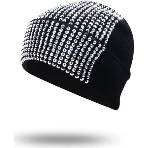 New Diamond Skullies Beanies Men Winter Hat Women Knitted Hats For Mrs Cap Winter Beanie Hat Gorro Warm Brimless Bonnet lady Cap