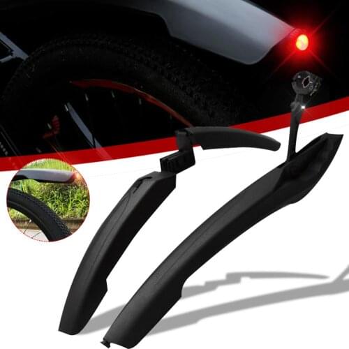A Pair of Bike Mud Guards Bike Fender Cycling Wings Mudguard For Bicycle Bike Accessories Bike Parts With Light