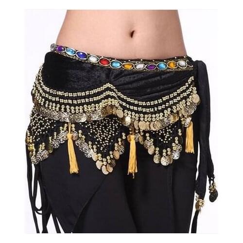 New style Belly dance costumes velvet lantern gold coins belly dance hip scarf for women belly dancing belts