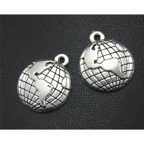 30pcs Silver Color/bronze Earth Charm Pendant DIY Necklace Bracelet Bangle Findings A1768/A2281