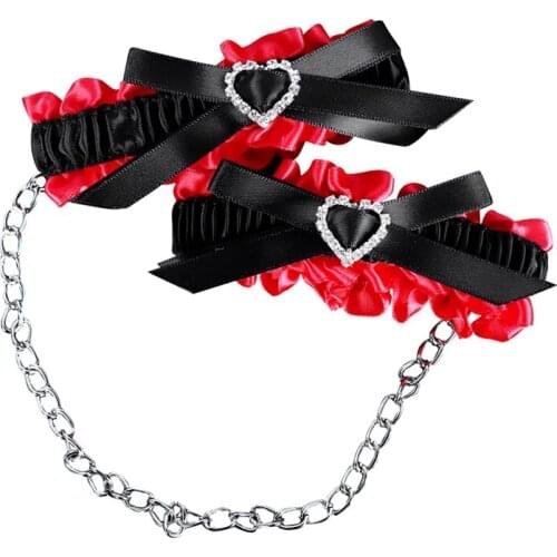 Sexy Lingerie Metal Chain Belt Hand Cuffs Goth Harness Erotic Cosplay Sex Toy Buttocks Bondage BDSM Lacework Heart Handcuffs