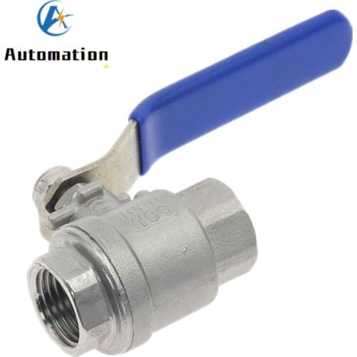 Stainless Steel SS 304 Pipe Two-piece Ball Valve Female Threaded 1/4" 3/8" 3/4" 1" 1-1/4" Sanitary ON-OFF Ball Valve Straight
