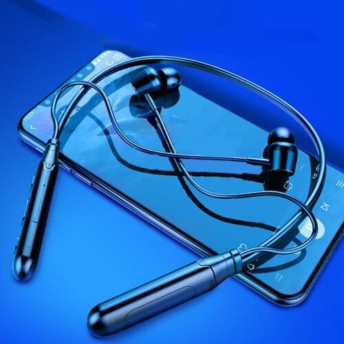 Sports Bluetooth Headset Neck Headset5.1 Waterproof Noise Reduction Wearable Earphone Bass Wireless Magnetic Rechargeable