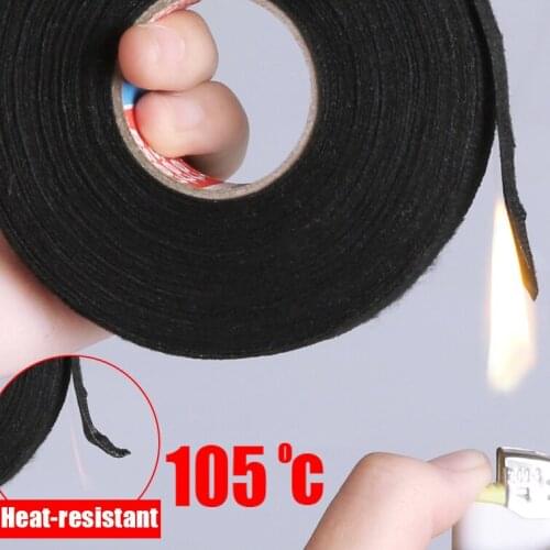 Heat-resistant Car Flannel Tape Wiring Harness Strong Adhesive Waterproof Felt Fabric Cloth Tapes Auto Home Wear-resistant 15m