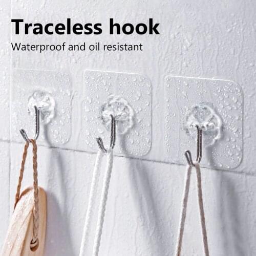 20pcs Transparent Load Rack Sucker Seamless Sticky Wall Hangers for Kitchen Hooks Suction Adhesive Heavy Duty Strong Self Door