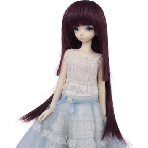 Aidolla 1/4 BJD Doll Hair Wig Long Bangs Straight Hair DIY BJD/SD Doll Accessories Natural Color Wig For DIY Doll Girl Gift