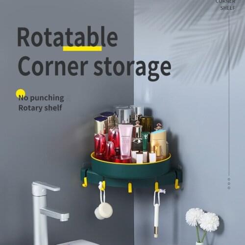 Bathroom and Toilet Rotatable Racks Without Perforation Cosmetic Racks Household Kitchen Spice Racks
