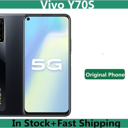 Original Vivo Y70S 5G Mobile Phone Exynos 880 Octa Core Android 10.0 6.53" 2340x1080 48.0MP Fingerprint Face ID 18W Charger