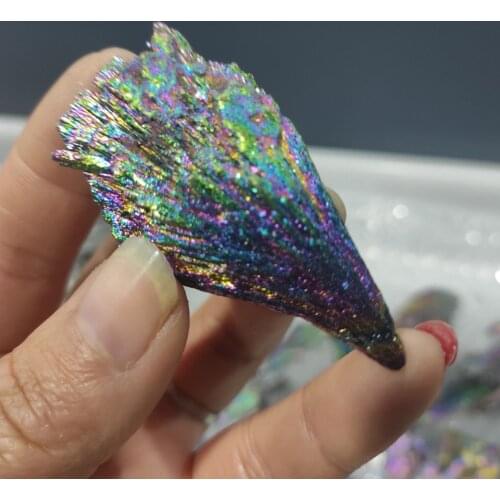 1pcs 20-30g Electroplated Blue Colorful Natural Black Tourmaline Crystal Rough Mineral Specimen Rough stone Healing Decor Gift